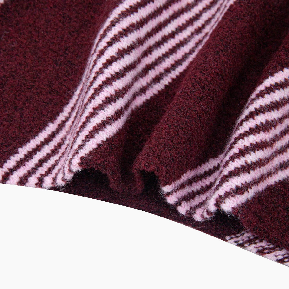 Bridie Striped Triangle Heavyweight Scarf in Berry/Pink