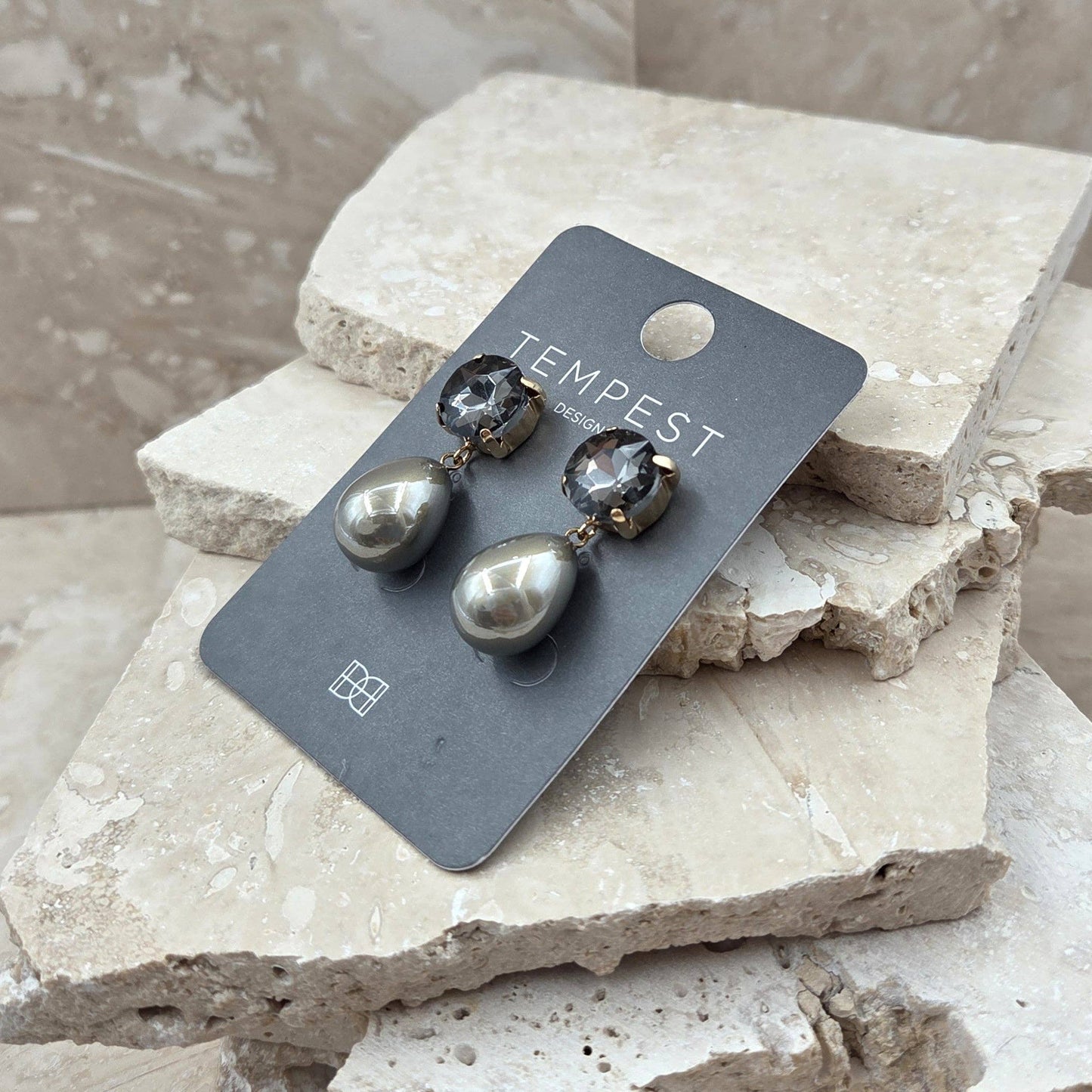 Chelsea Classy coloured pearl drop earrings with crystal post