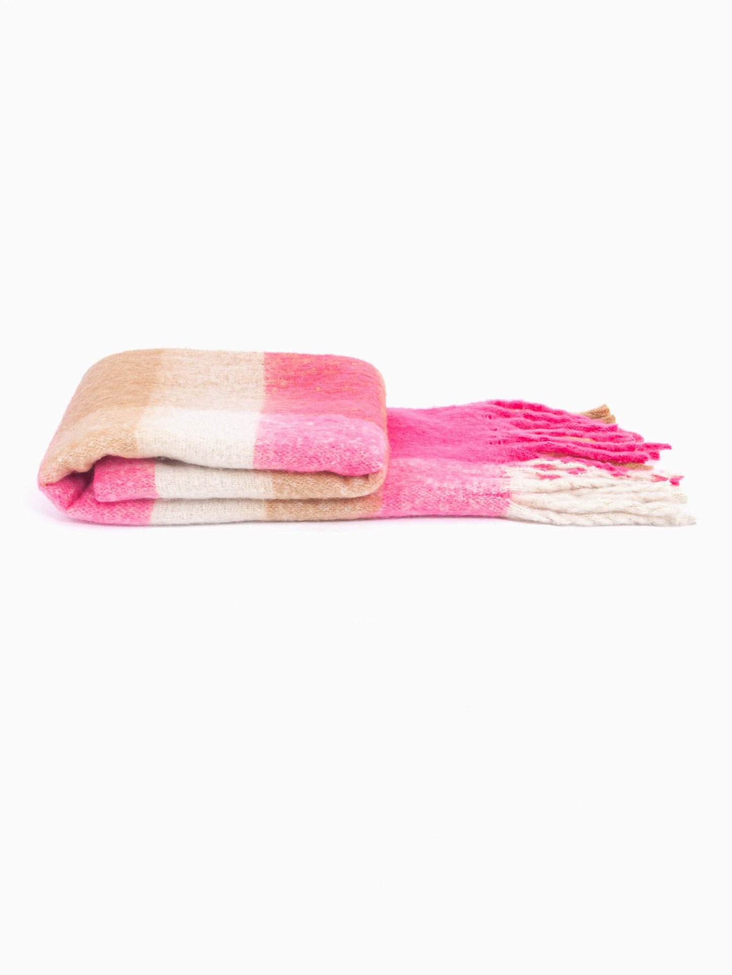 Allie Heavyweight Scarf - Pink, Square Colour Block