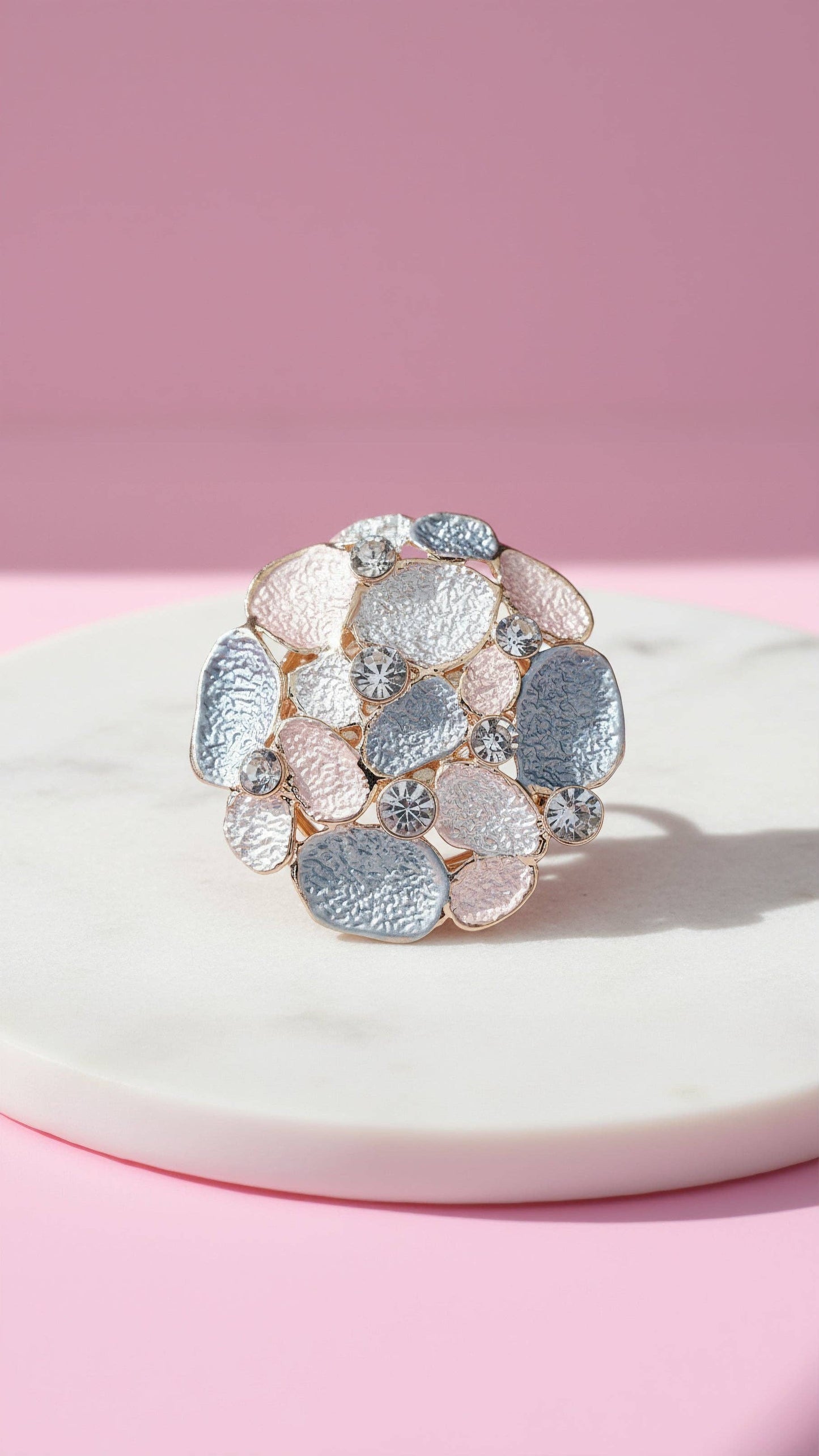 Abstract Magnetic Crystal Cluster Brooch