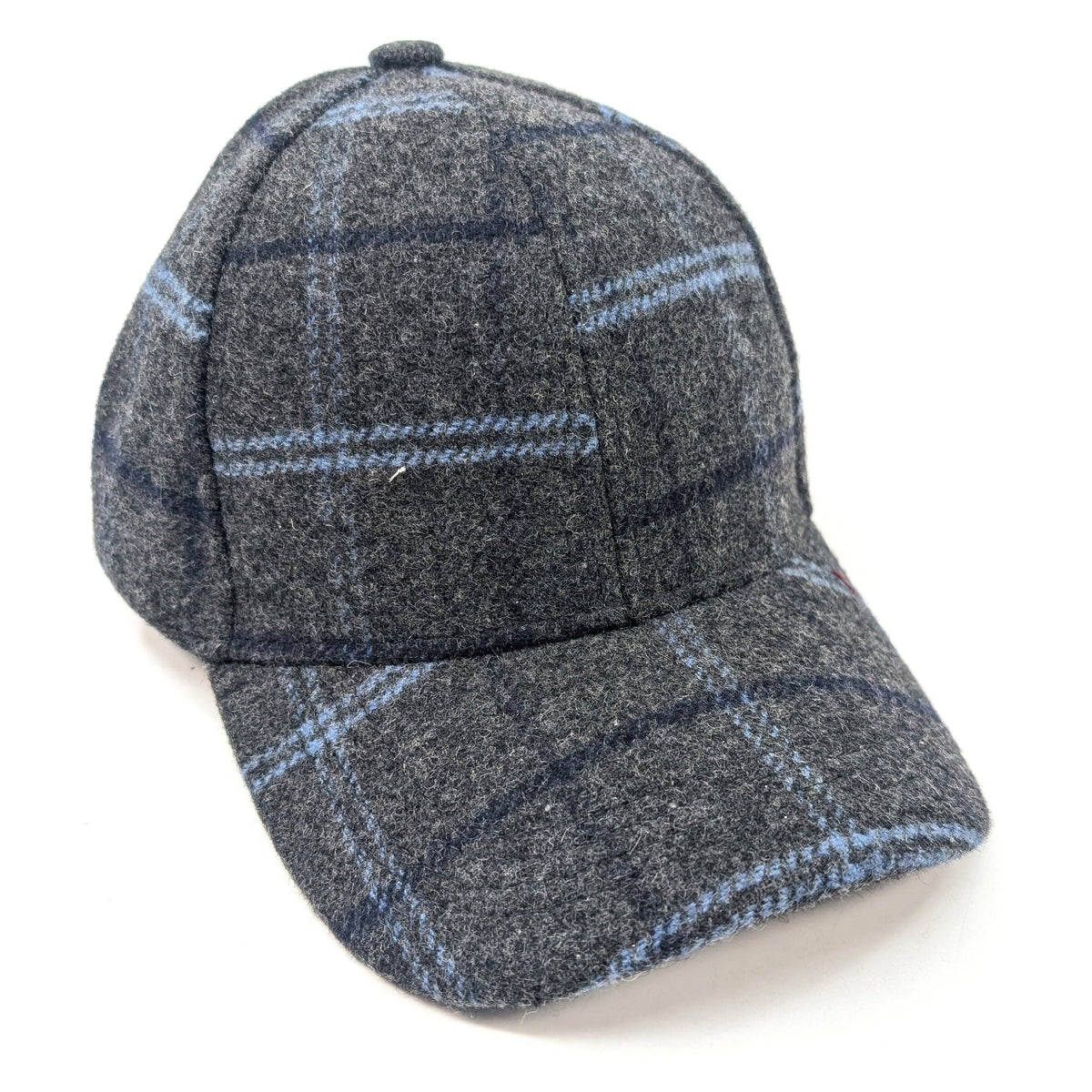 Check Wool Style Cap - Slate Grey