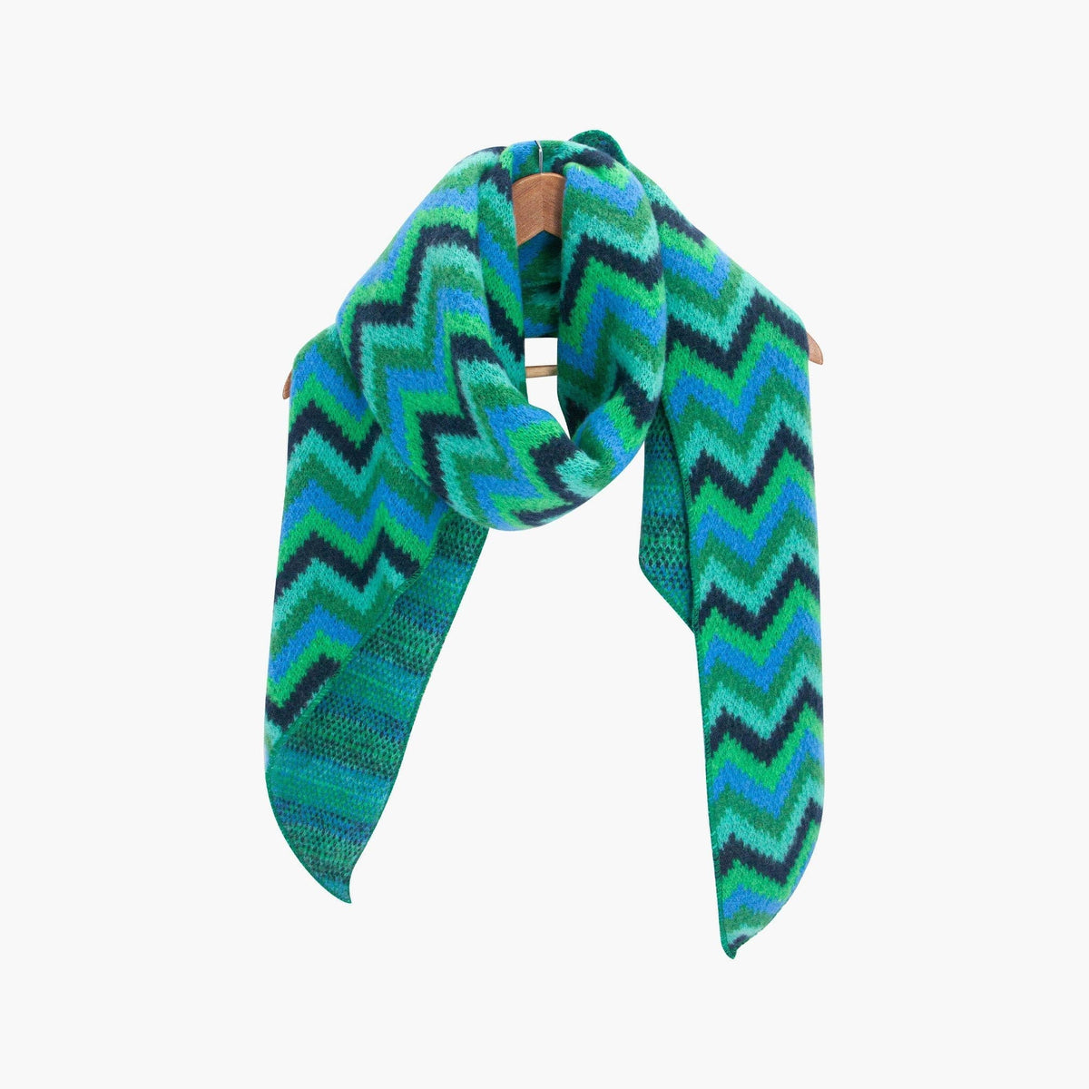 Bobbie Blue/Green Zig-Zag Heavyweight Scarf