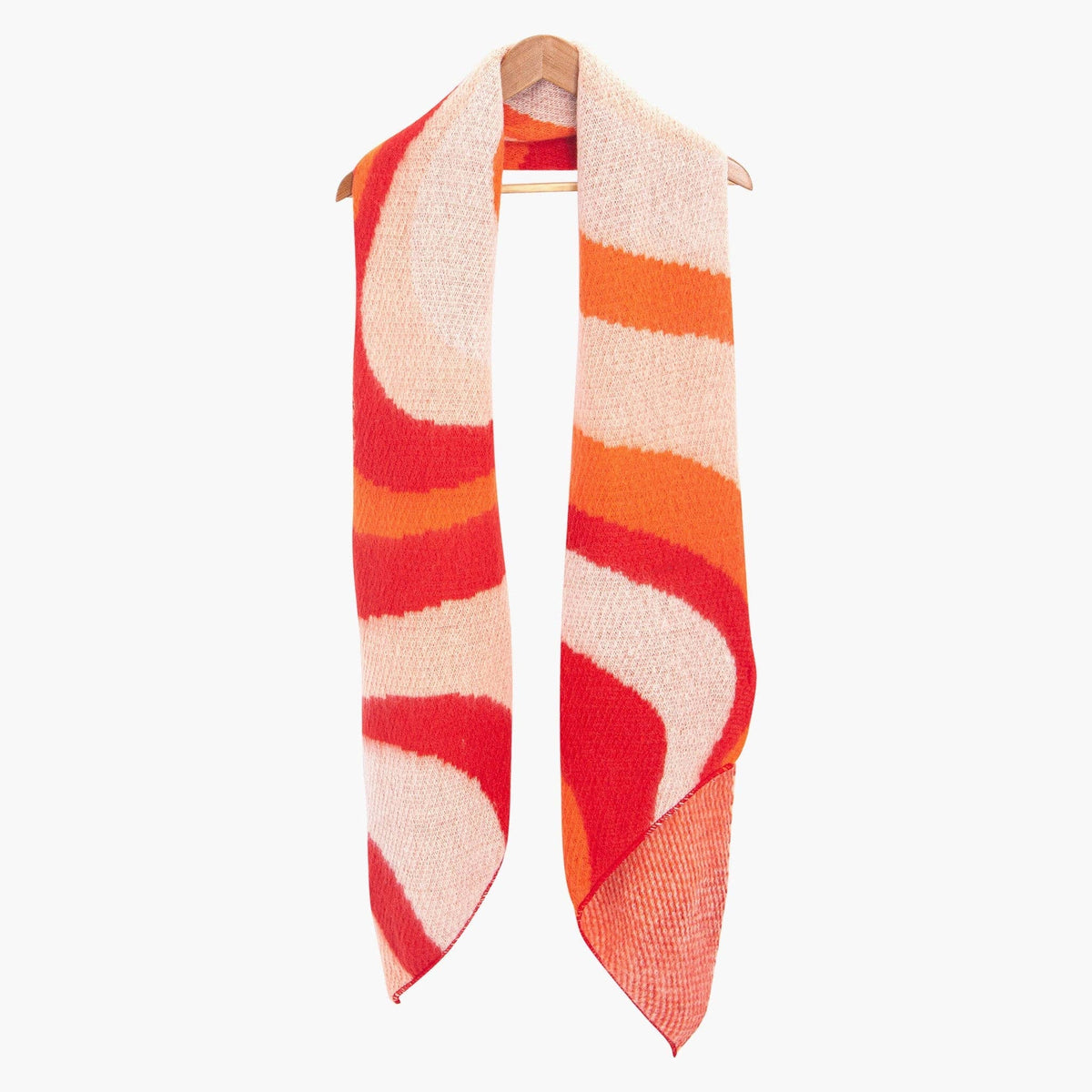 Ramona Orange/Red Waves Heavyweight Scarf