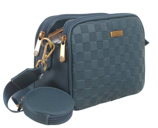 CARLY CHECKERBOARD COIN PURSE CHARM CROSSBODY