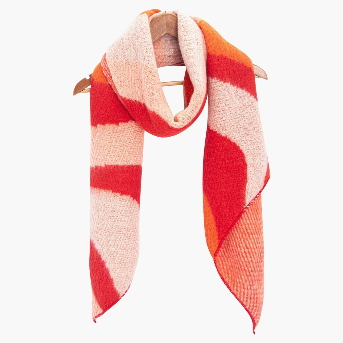 Ramona Orange/Red Waves Heavyweight Scarf