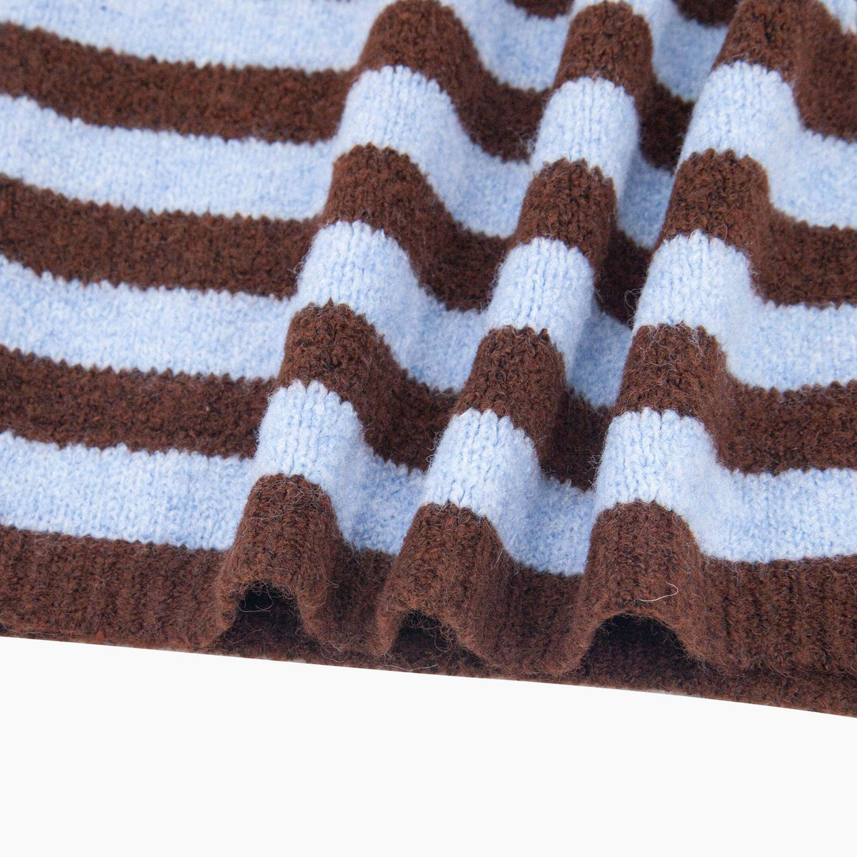 Violet Striped Triangle Heavyweight Scarf in Brown/Blue