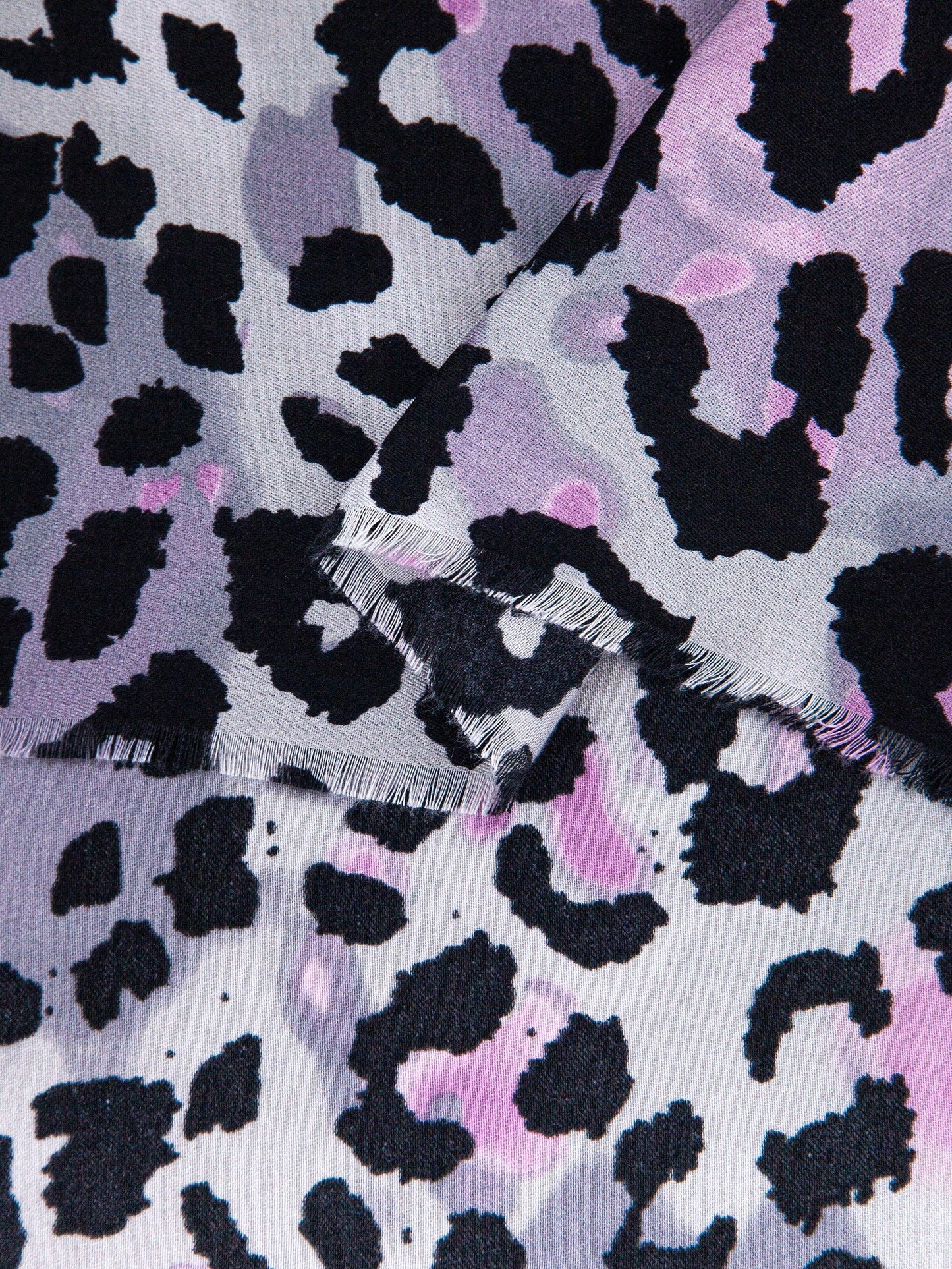 Felix Lightweight Scarf - Grey/Pink, Leopard