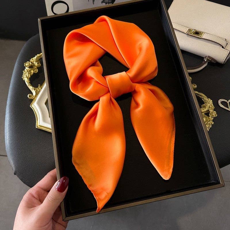 Stella Solid Color Silk feel Square Scarf