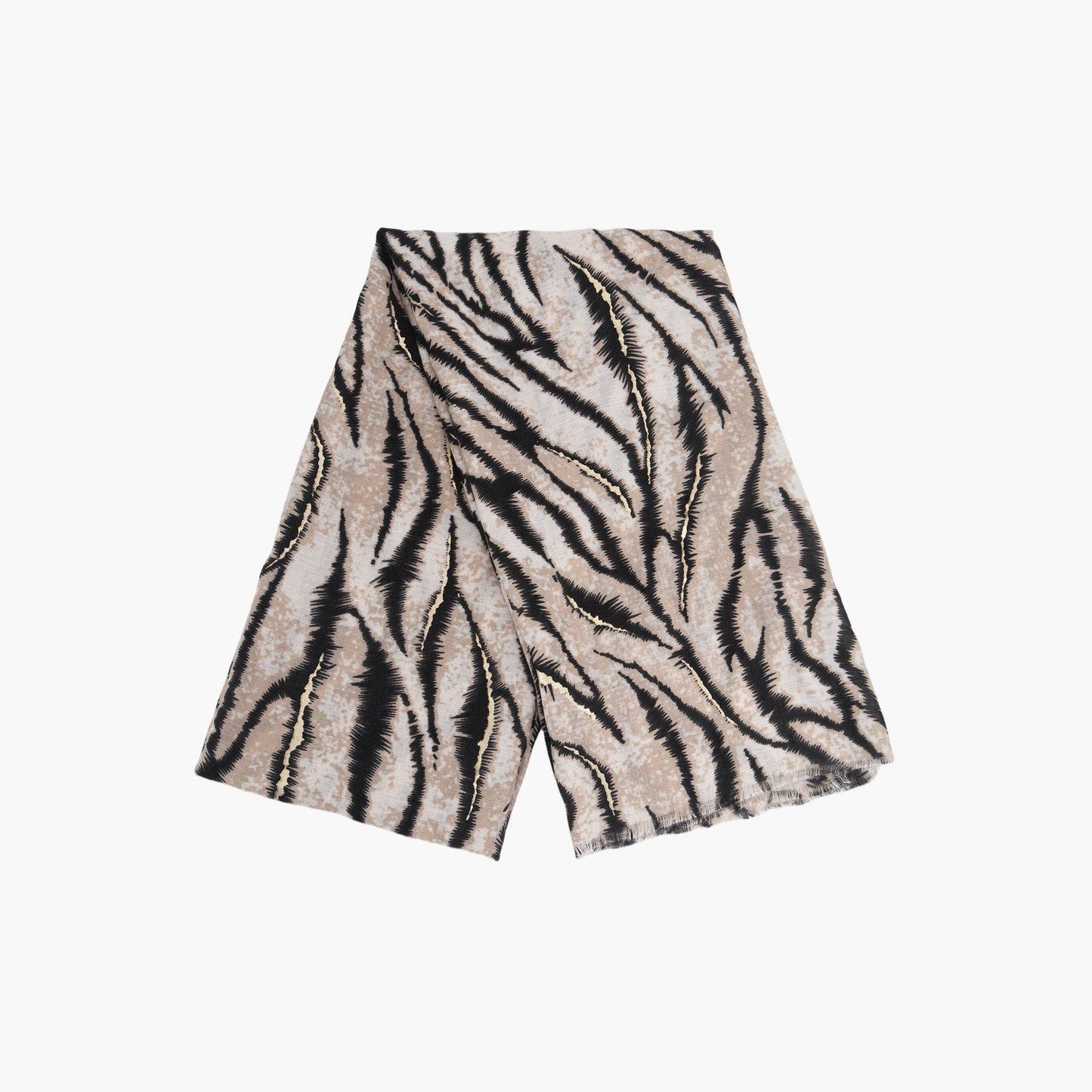 Annika Cream Tiger Stripe Lightweight Scarf