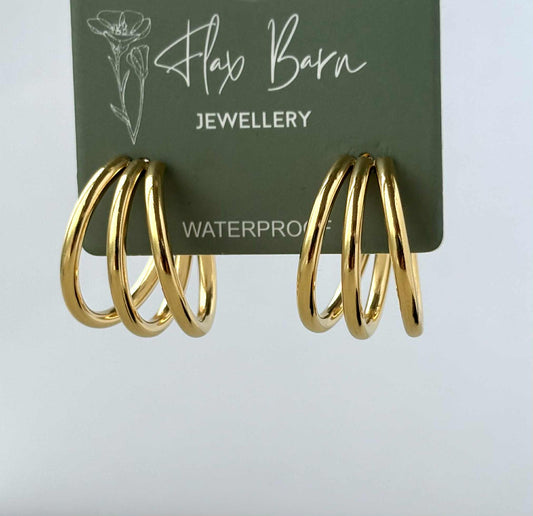 Trio hoop- Tarnish Resistant