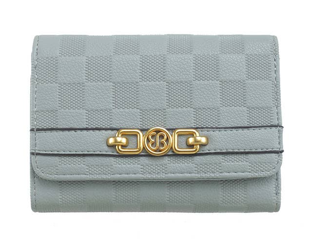 CHECKERBOARD TRIFOLD WALLET