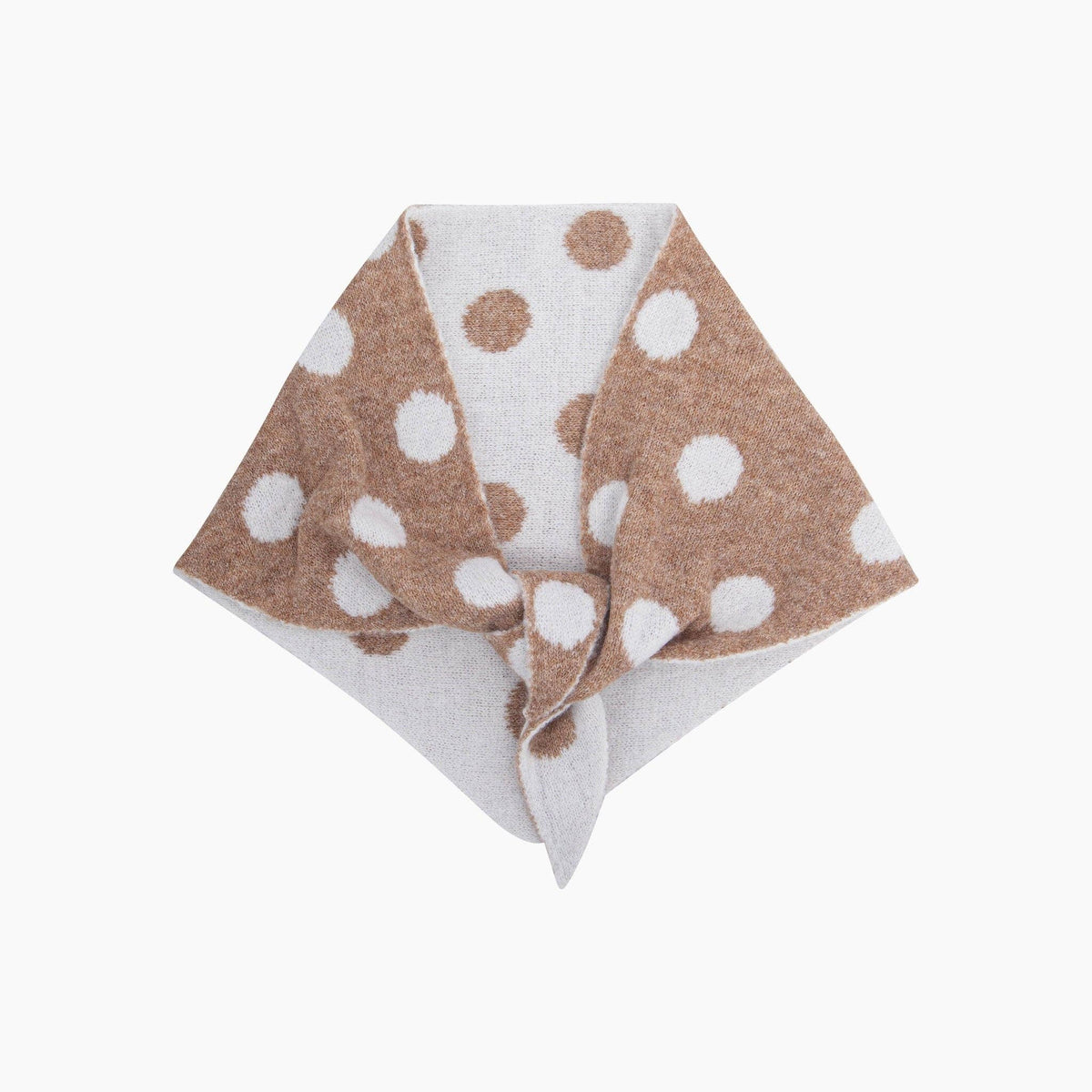 Sheila Spotted Triangle Heavyweight Scarf in Beige/Cream