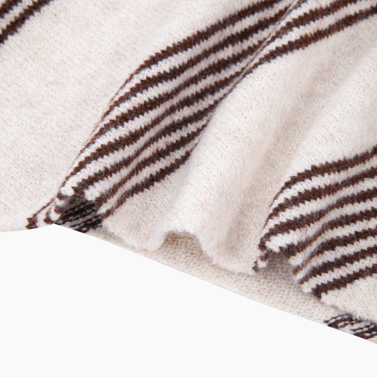 Piper Striped Triangle Heavyweight Scarf in Brown/Beige