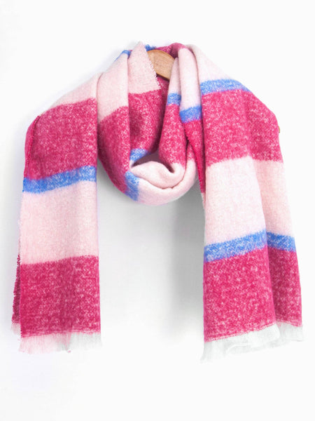 Zola scarf - Fuchsia/Blue, Block