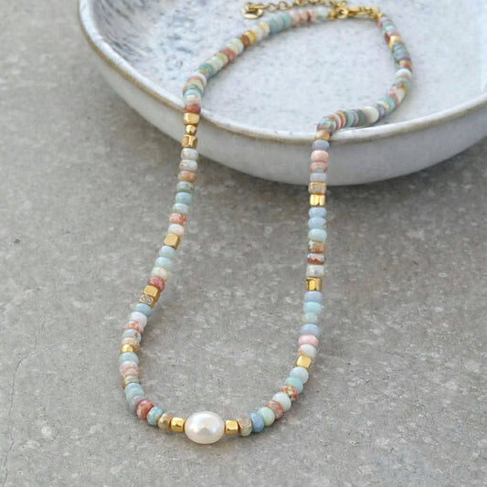 Sea Spray Beaded Necklace Tarnish Resistant