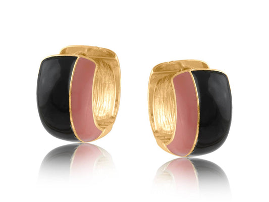 SYLVANA TWO TONE ENAMELLED EARRINGS