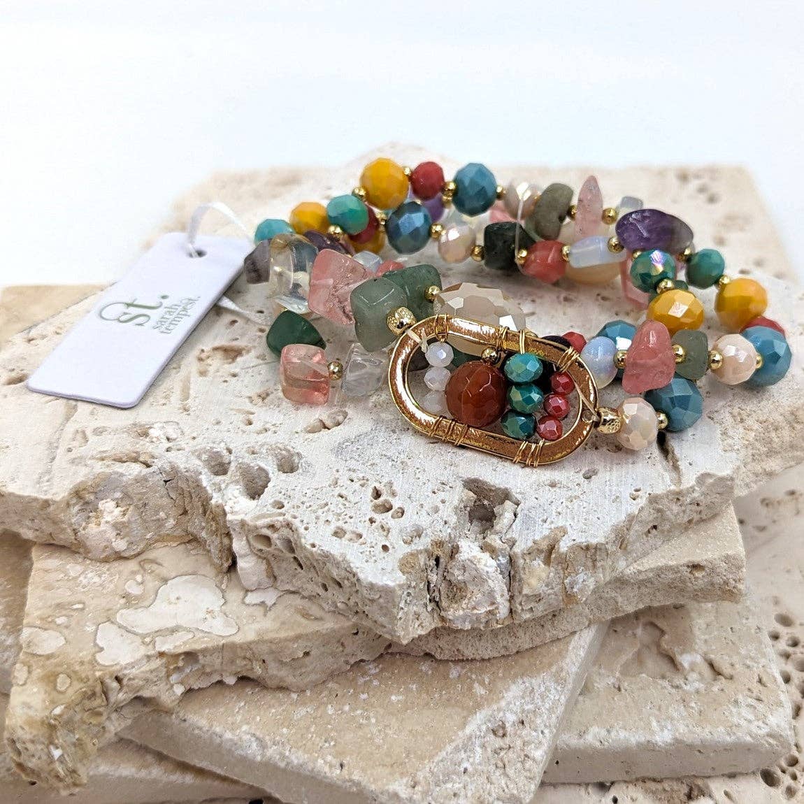Wilma Multi beaded stretchy bracelet
