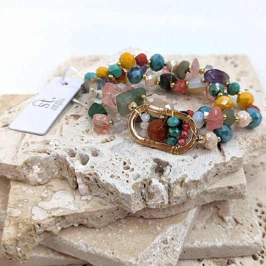 Wilma Multi beaded stretchy bracelet