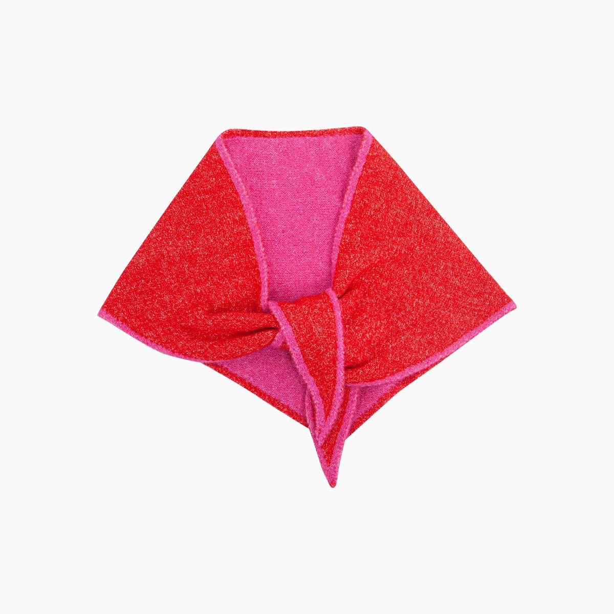 kai Contrast Trim Triangle Heavyweight Scarf in Red/Pink