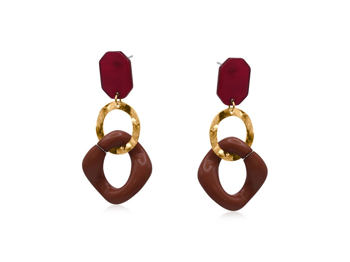 Moiraine Resin Chain Statement Earrings