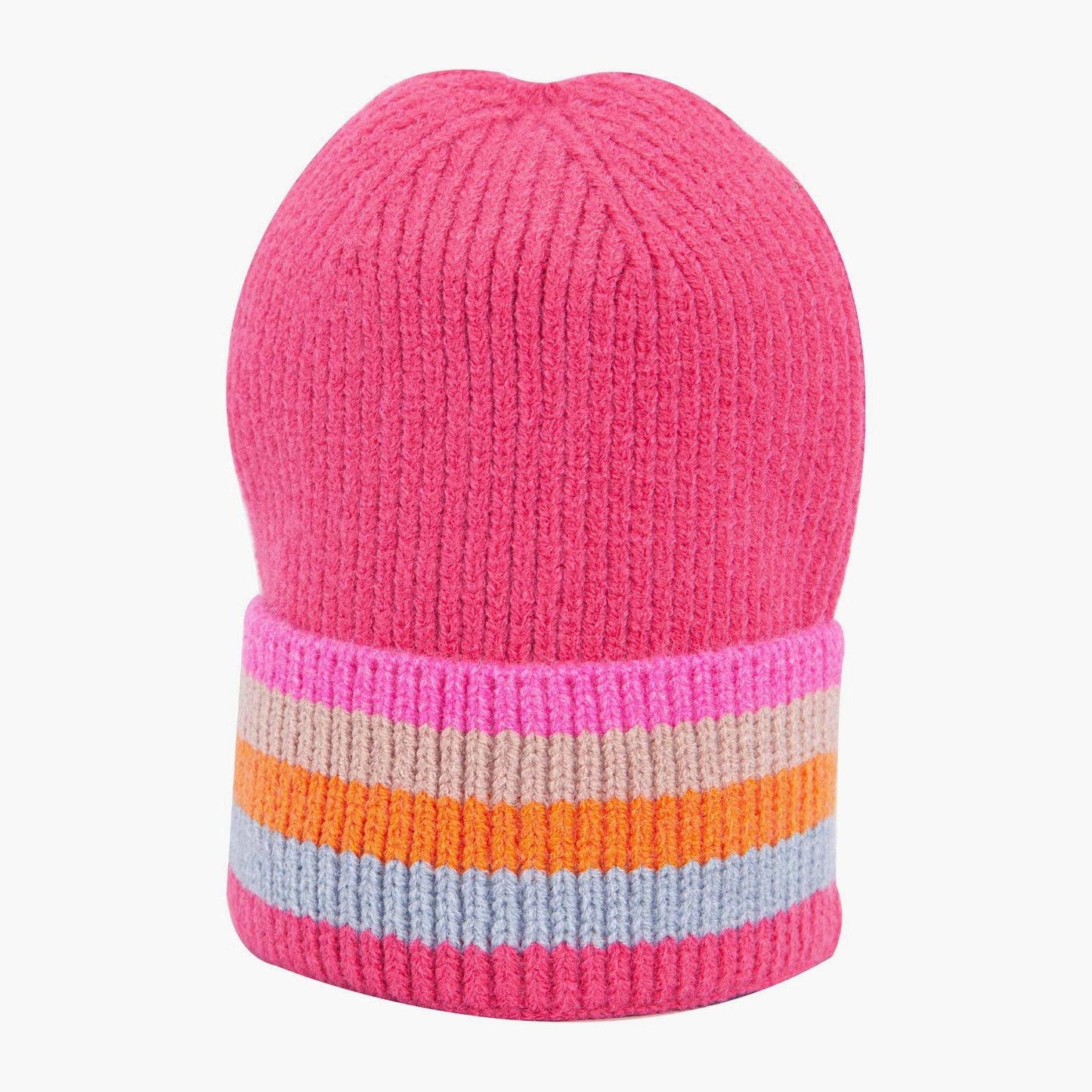 Delta Hot Pink Rainbow Stripe beanie