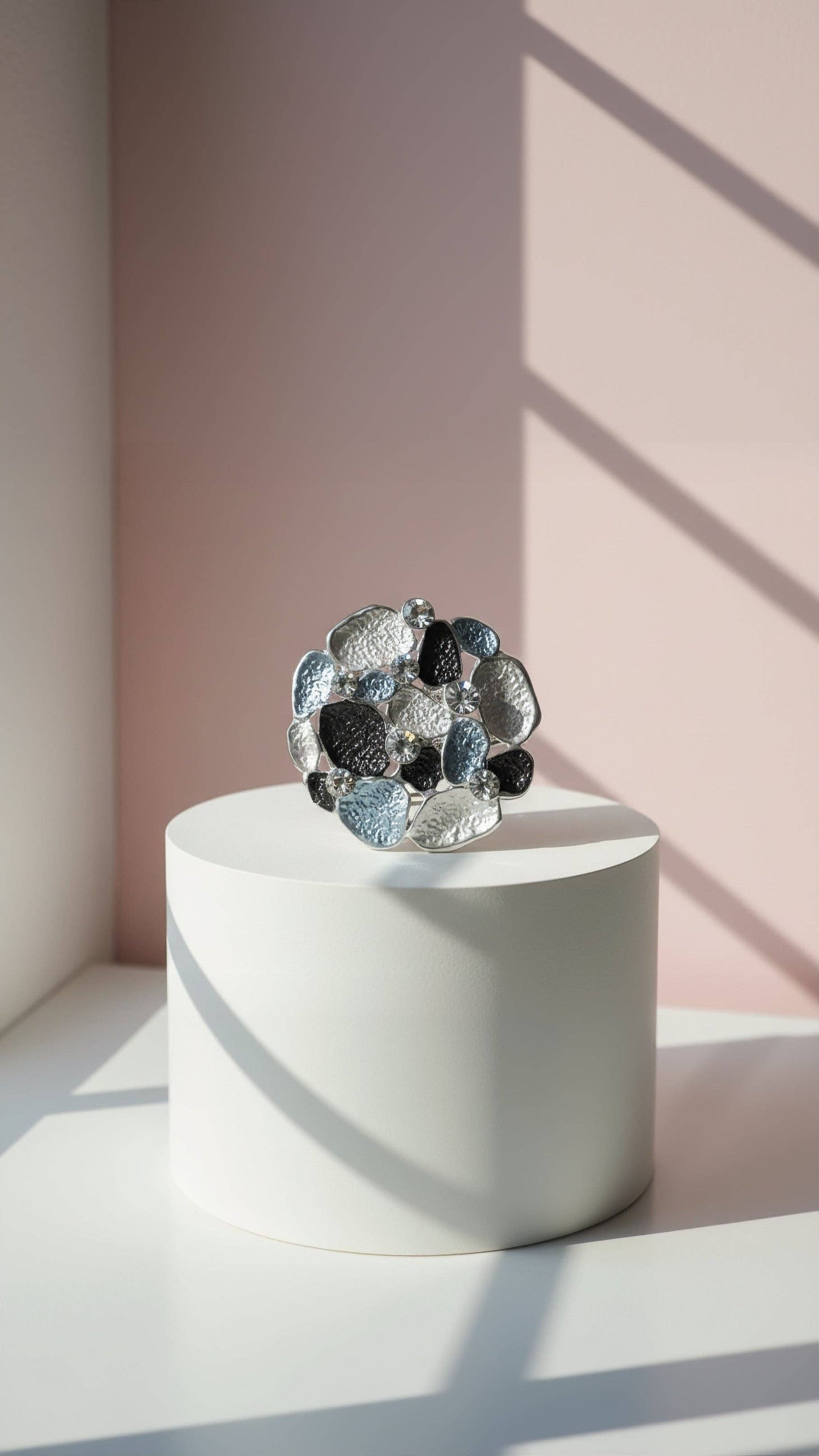 Abstract Crystal Cluster Magnetic Brooch