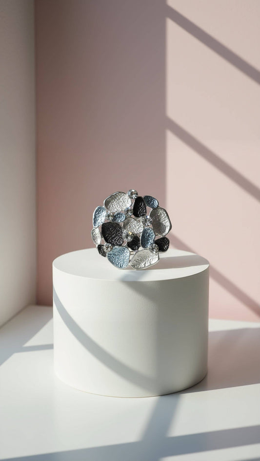 Abstract Crystal Cluster Magnetic Brooch