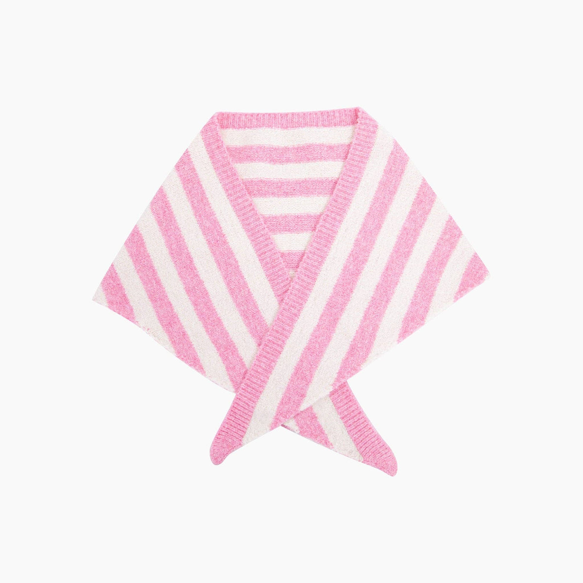 Jessie Striped Triangle Heavyweight Scarf in Light Pink/Cream