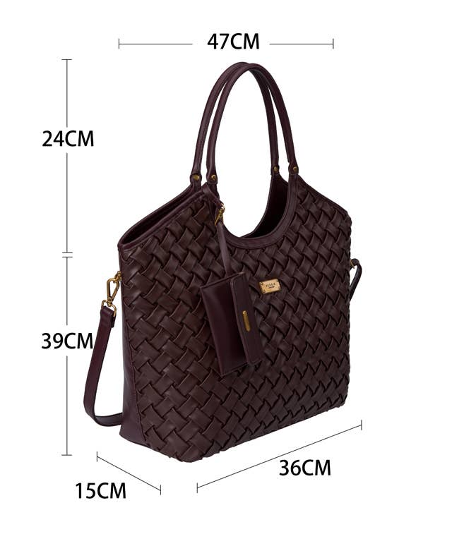 Olive OVERSIZED BASKET WEAVE TOTE