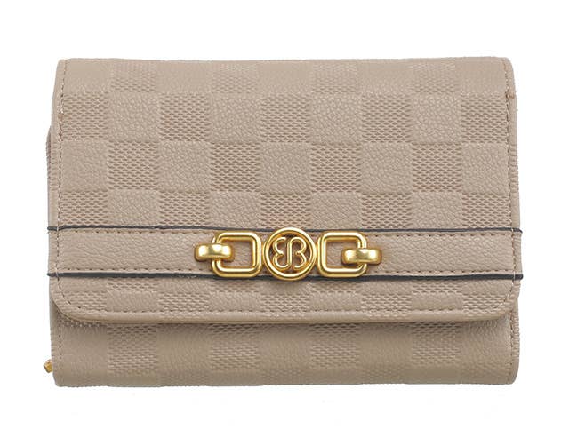 CHECKERBOARD TRIFOLD WALLET