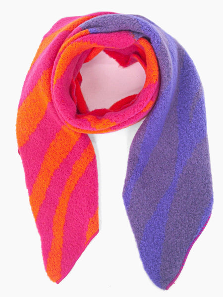 Zia Heavyweight Scarf - Fuchsia/Orange, Animal Stripe