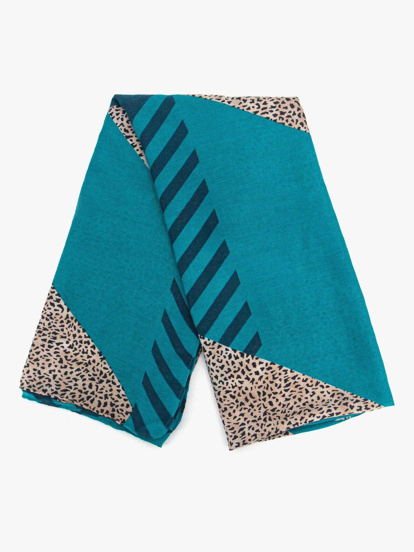 Jodi Lightweight Scarf - Blue, Animal Stripe