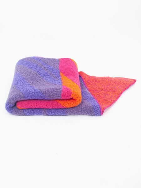 Zia Heavyweight Scarf - Fuchsia/Orange, Animal Stripe