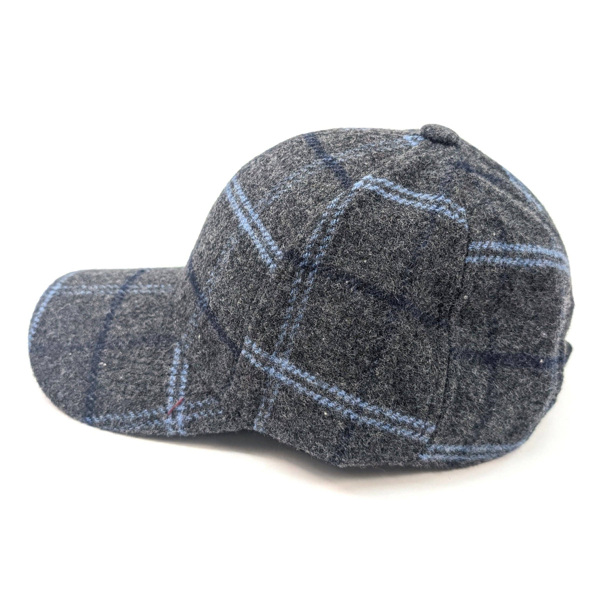 Check Wool Style Cap - Slate Grey
