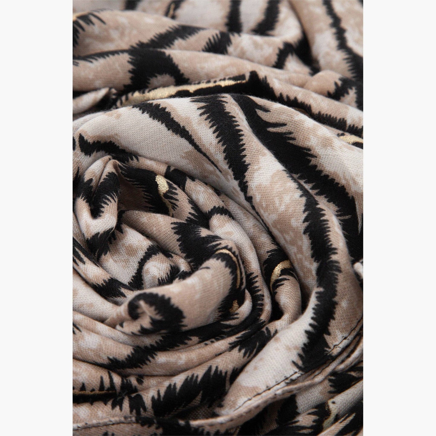 Annika Cream Tiger Stripe Lightweight Scarf