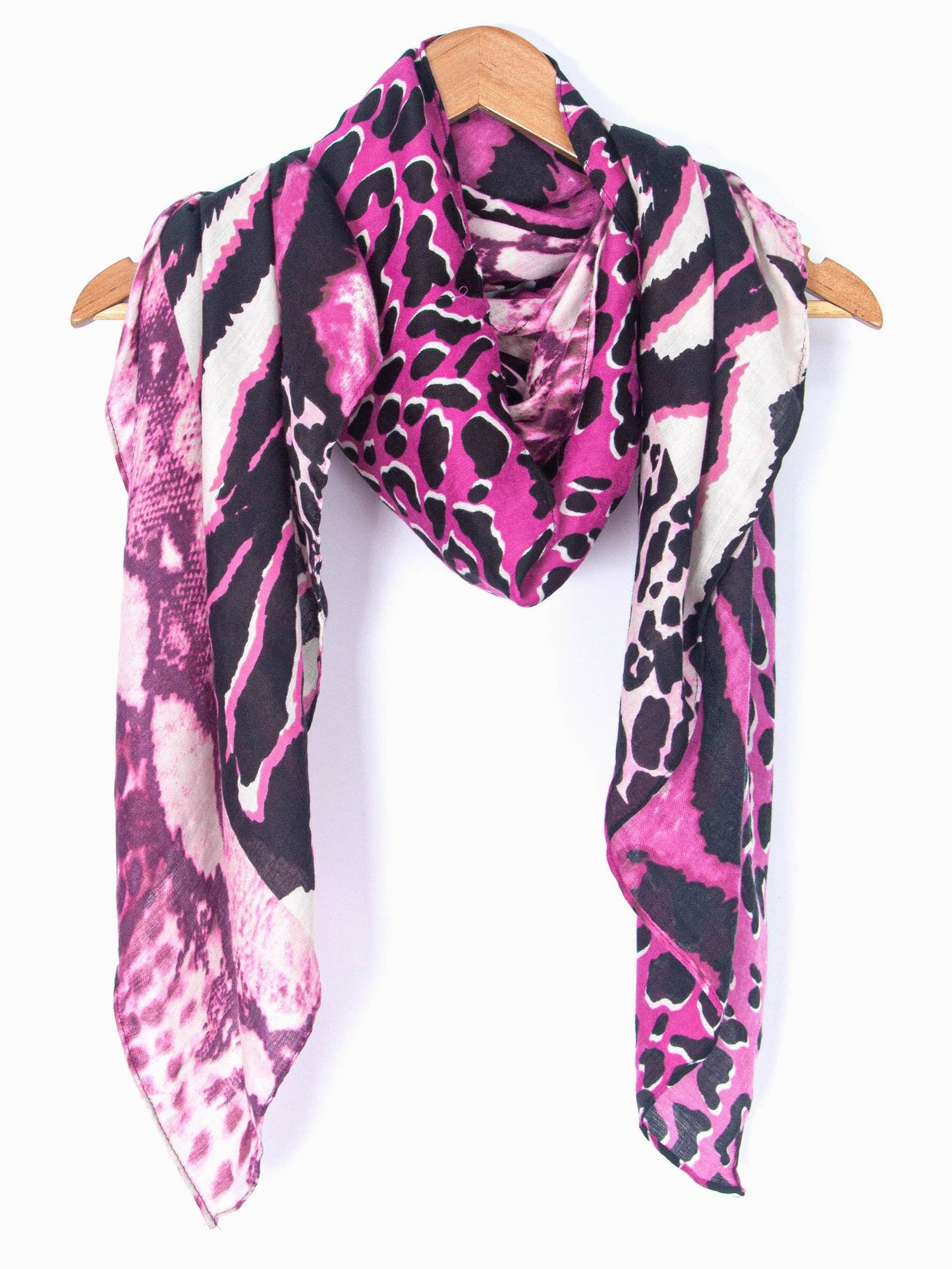 Greta Lightweight Scarf - Fuchsia, Animal