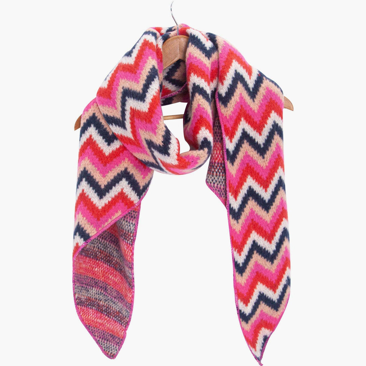 Bobbie Red Zig-Zag Heavyweight Scarf