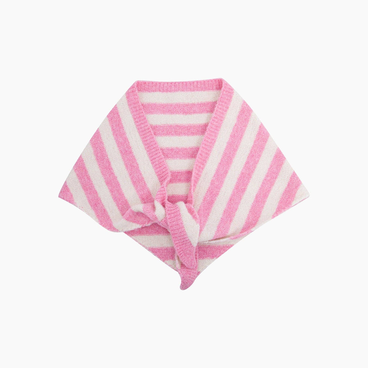 Jessie Striped Triangle Heavyweight Scarf in Light Pink/Cream