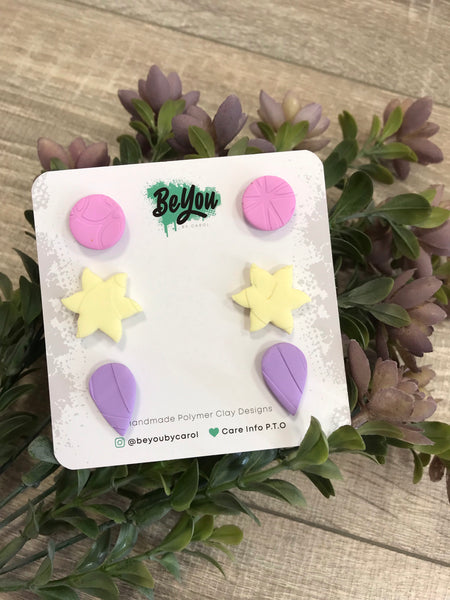 Polymer clay stud sets