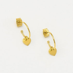 Gold Heart hoop earrings