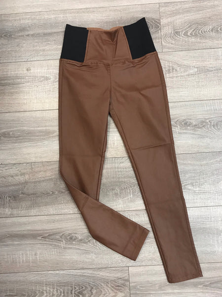 Naumy Tan coated trousers/jegging
